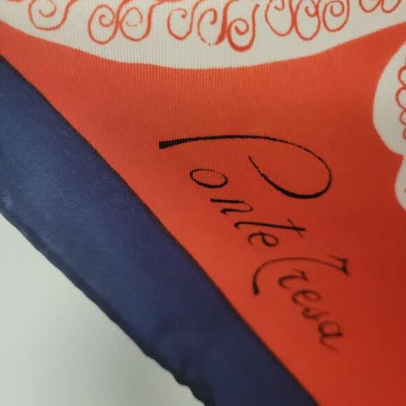 Vintage Japanese Scarf 'Ponte Tresa" 100% Polyester - Picture 2 of 5